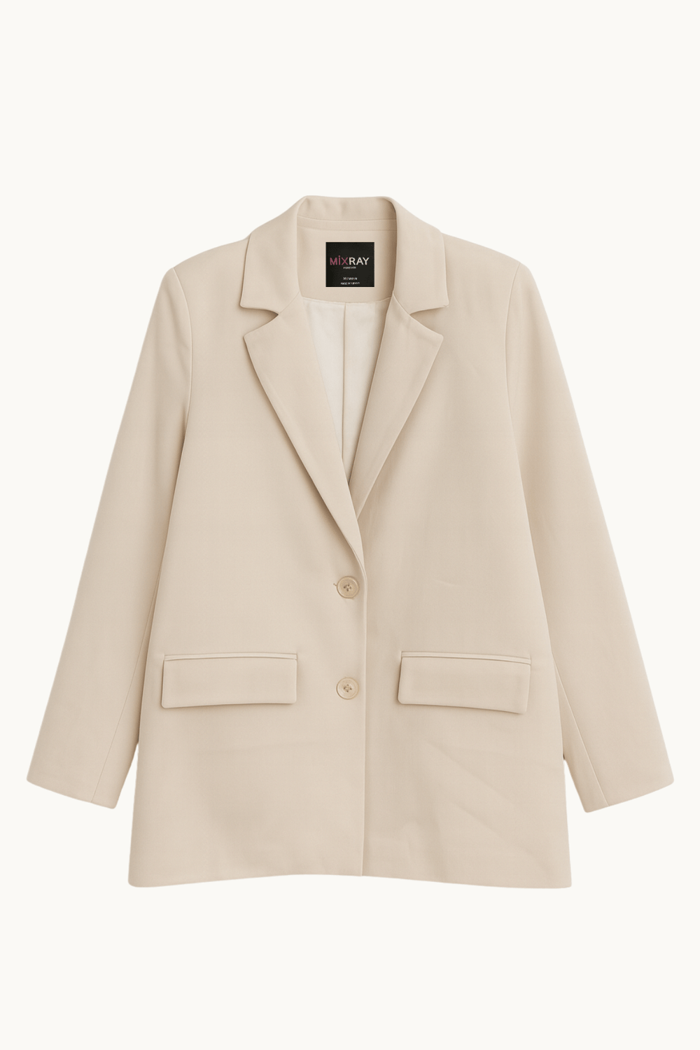4786 Kadın Oversize Kruvaze Blazer Ceket Taş