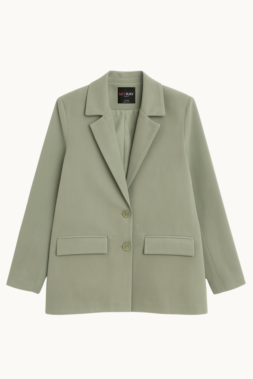 4786 Kadın Oversize Kruvaze Blazer Ceket Haki