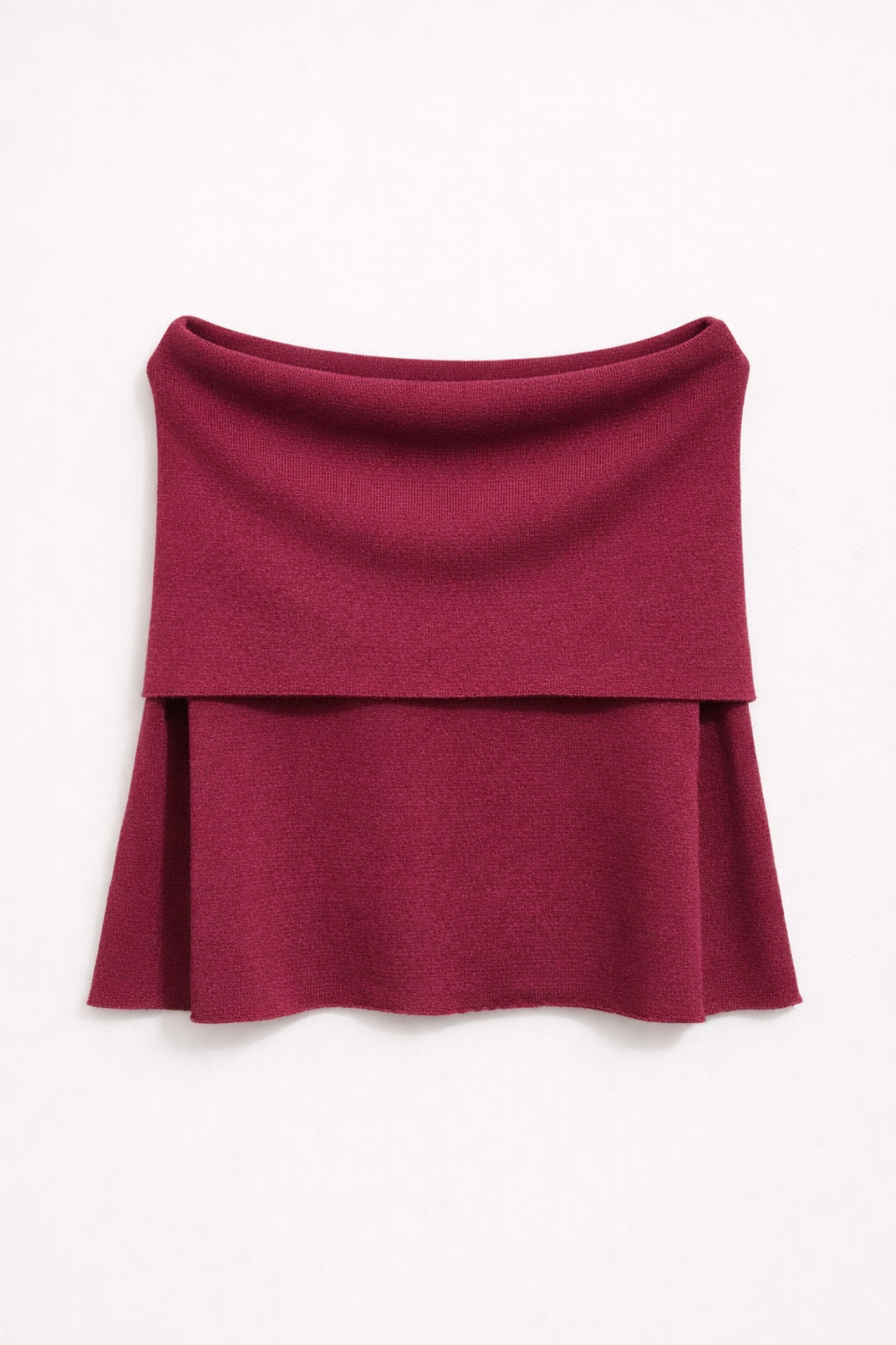 7009 Kadın Madonna Yaka Triko Bluz Bordo