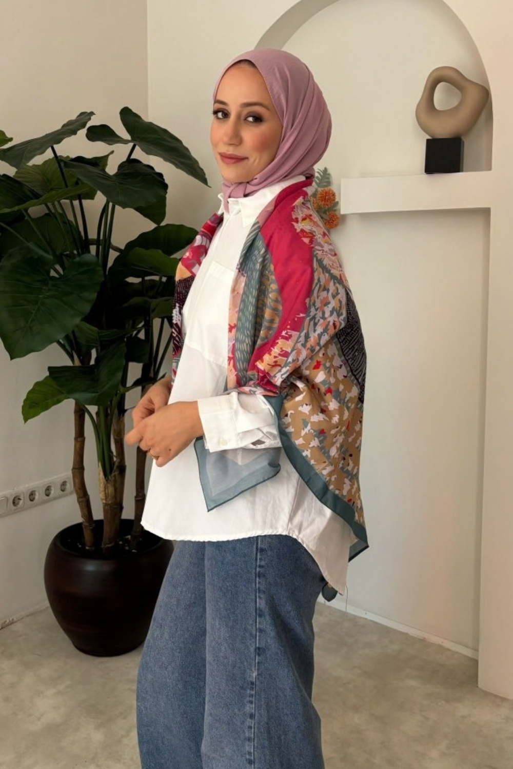 Cinia Omuz Şalı- Turkuaz