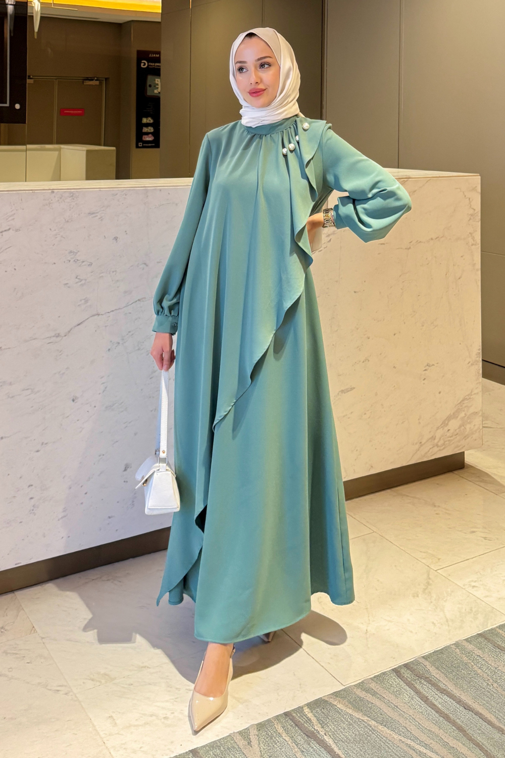 Levanur Elbise- Mint Yeşili