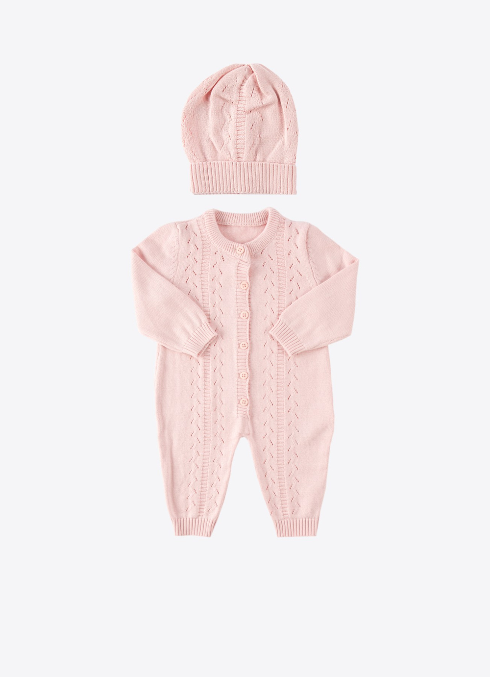Arya Patiksiz Triko Tulum Pembe