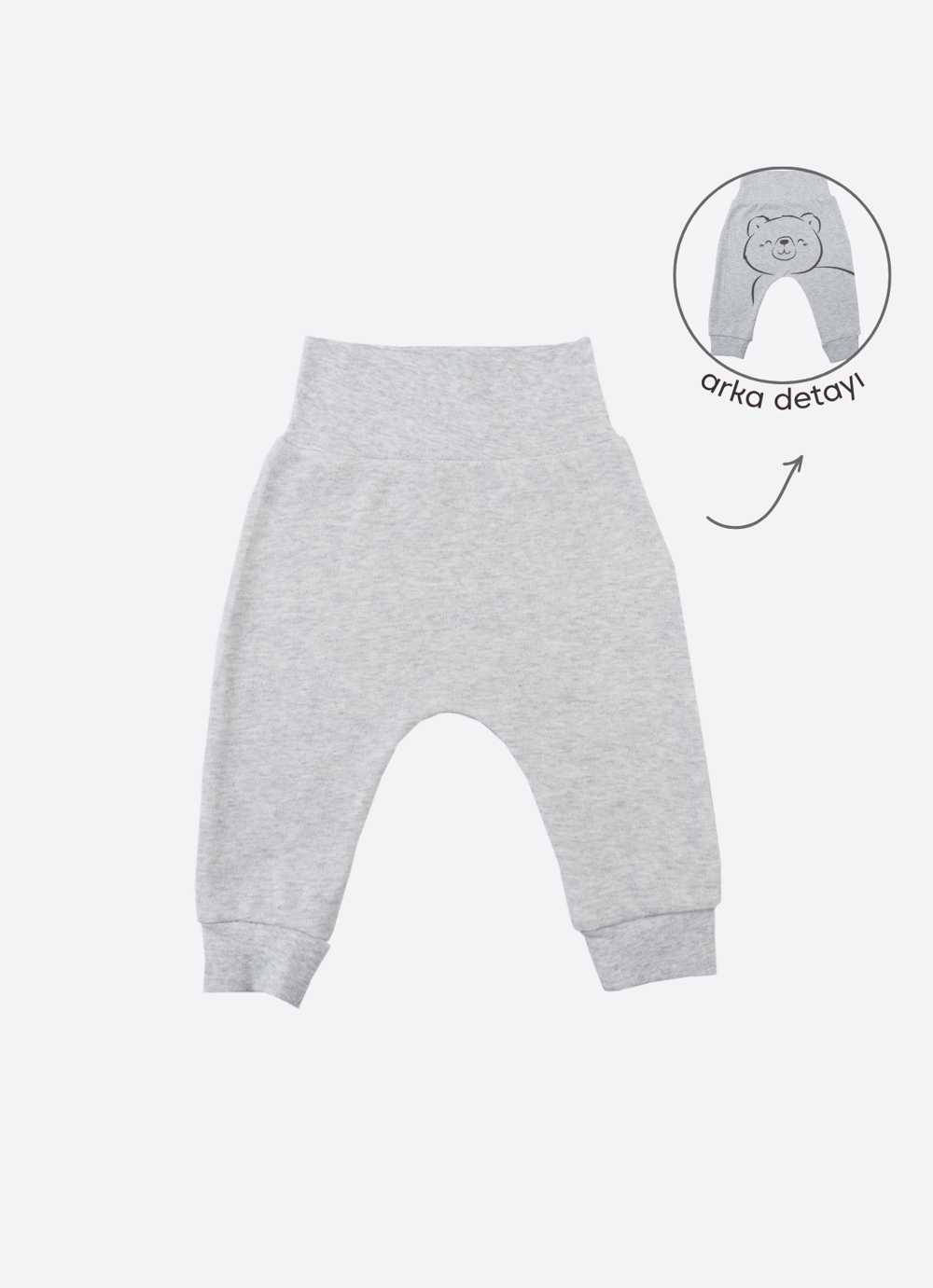 Organik Active Bear Patiksiz Pantolon Gri