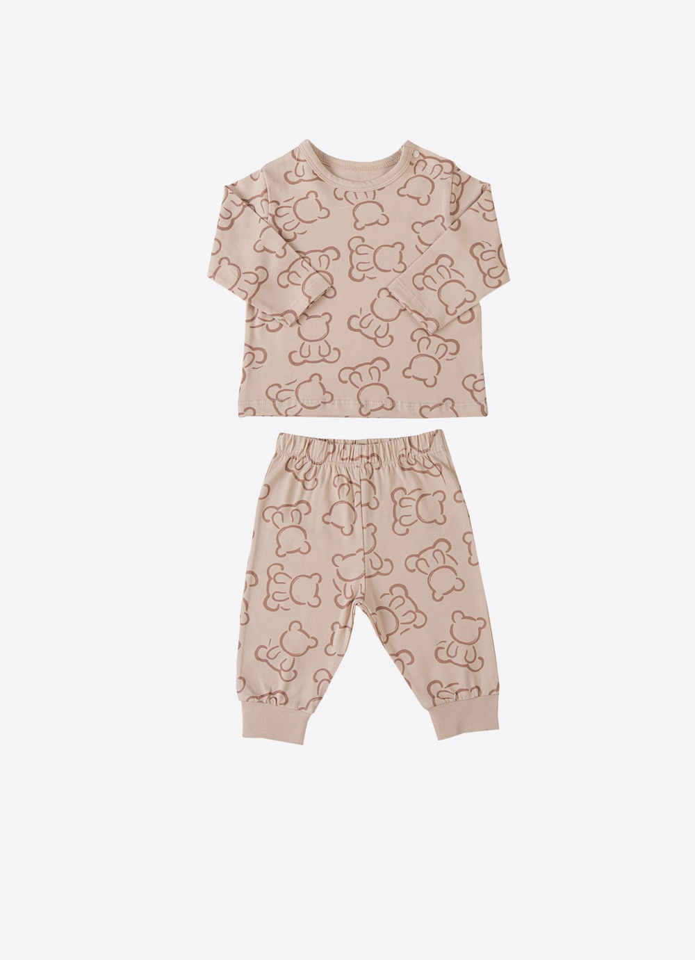 Organik Cody 2li Pijama Takımı Bej