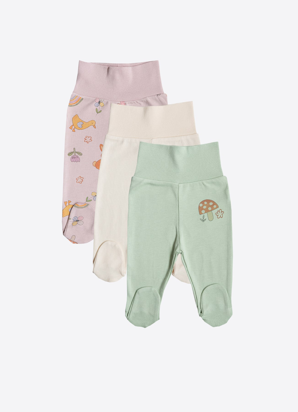 Organik Cute Bunny 3lü Patikli Pantolon Pembe