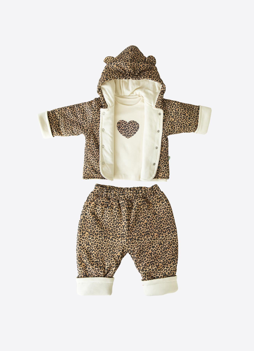Organik Leopar 3lü Takım Natural