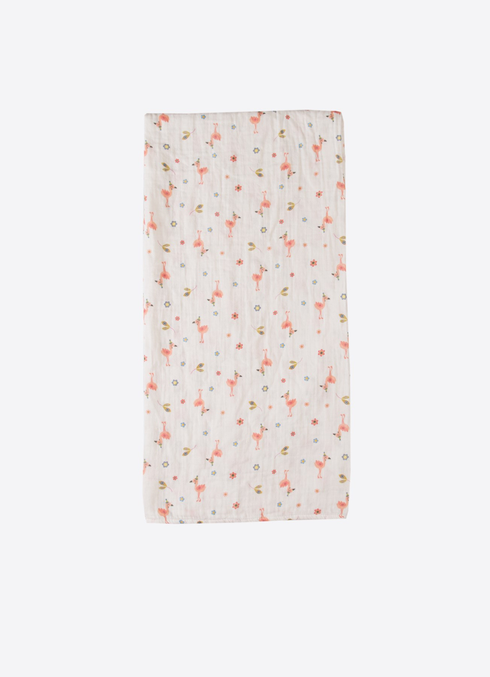 Organik Flamingo Müslin Battaniye Beyaz