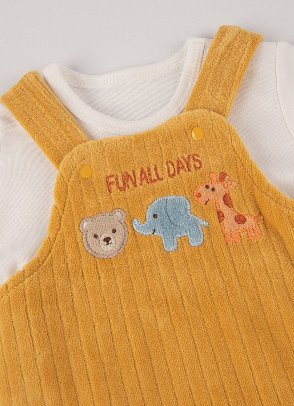 Organik Fun Salopet 2li Takım Sarı