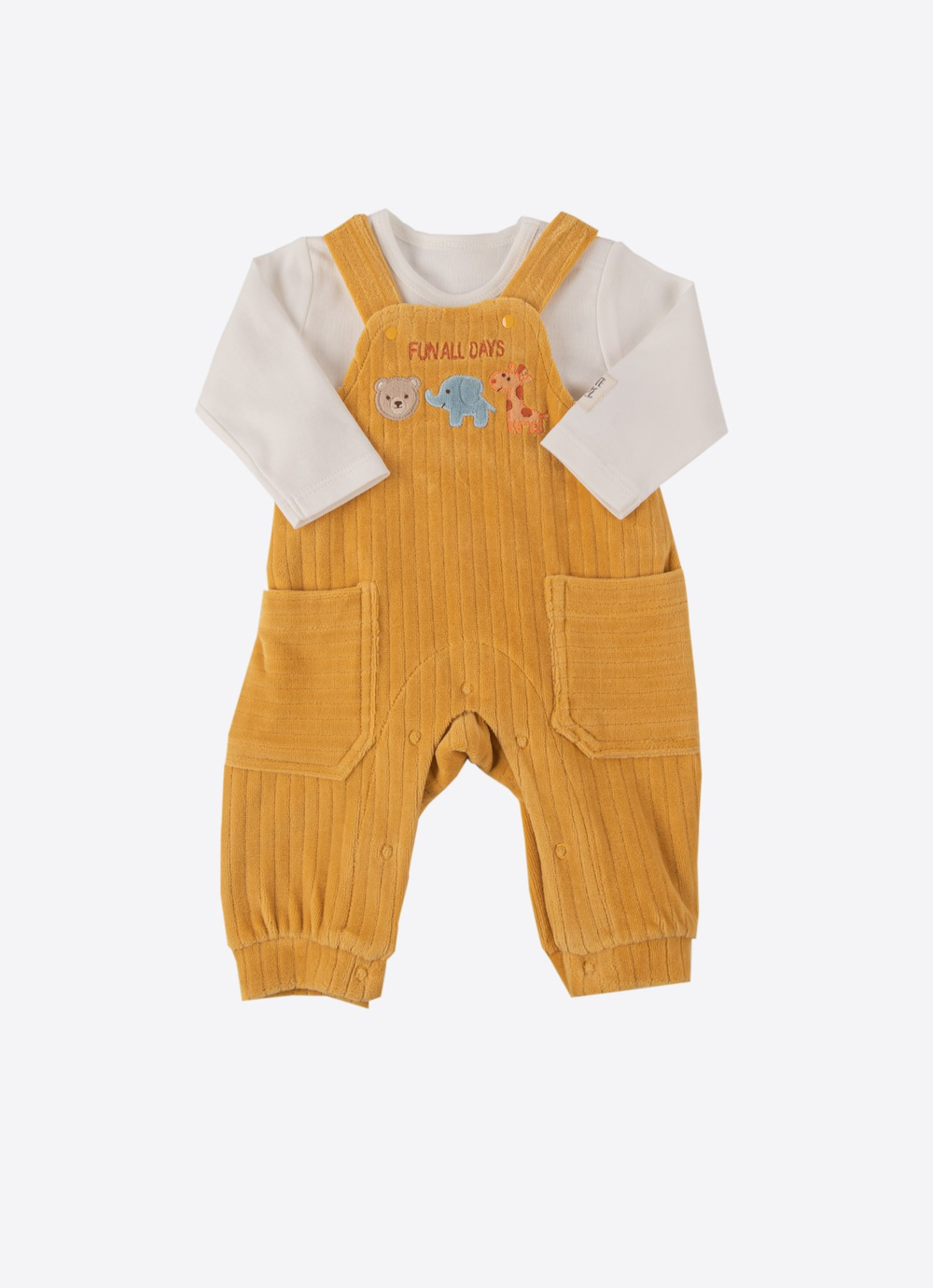 Organik Fun Salopet 2li Takım Sarı