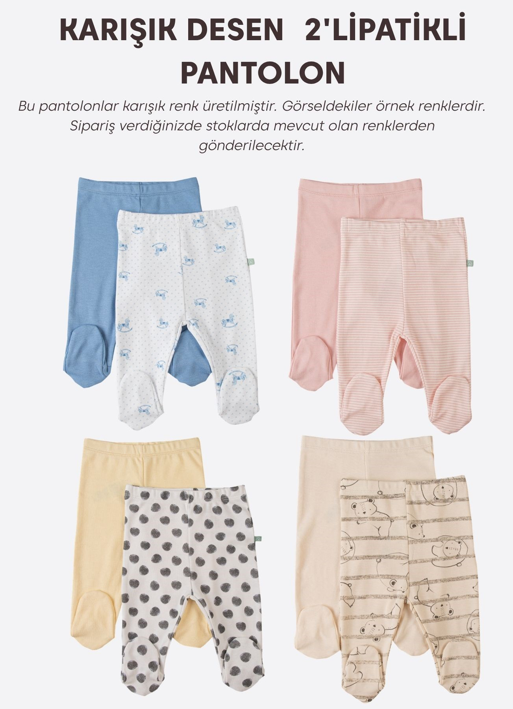 Organik Greny 2li Patikli Pantolon Karışık