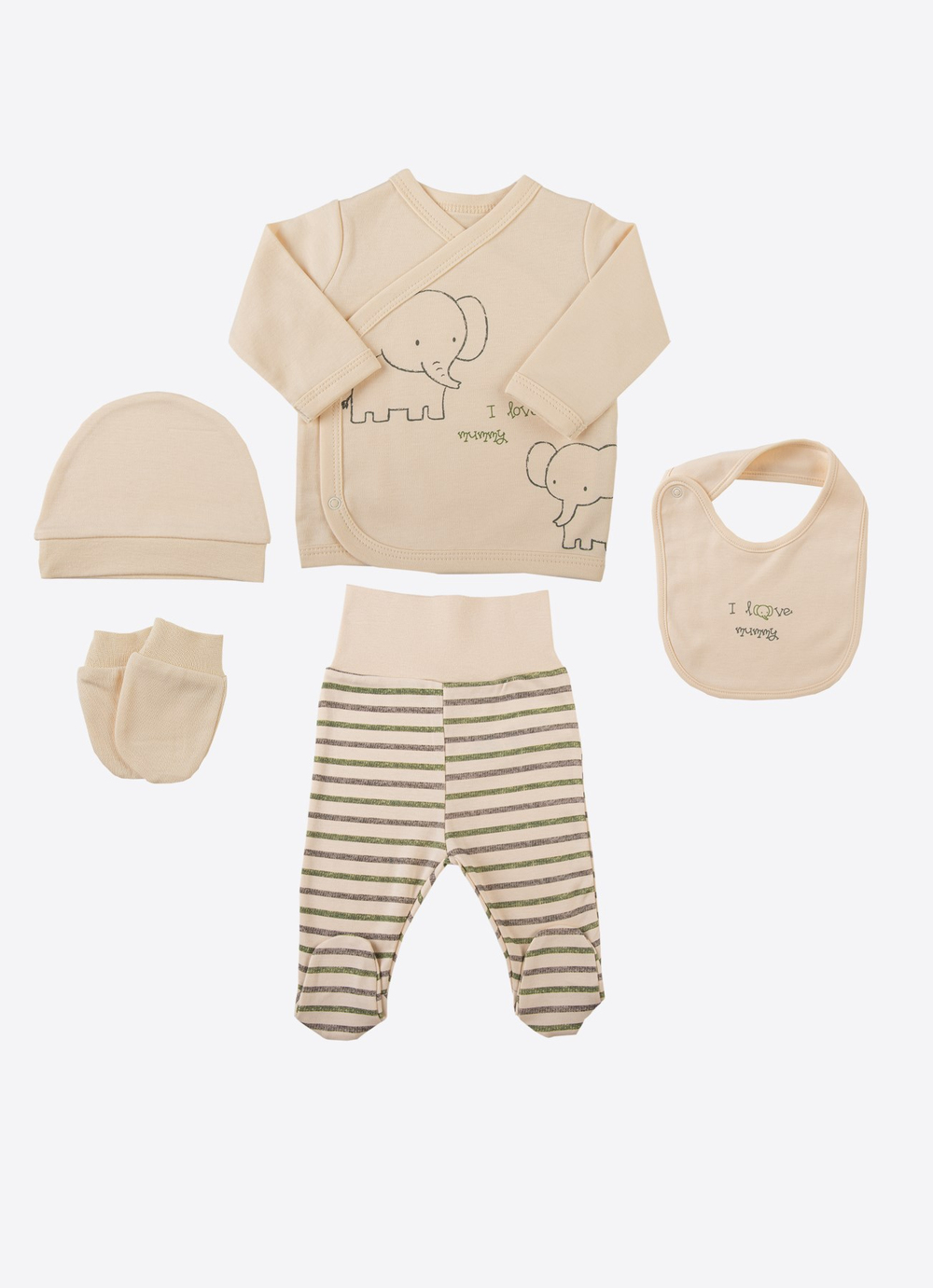 Organik Love Mummy 5li Hastane Çıkış Seti Natural