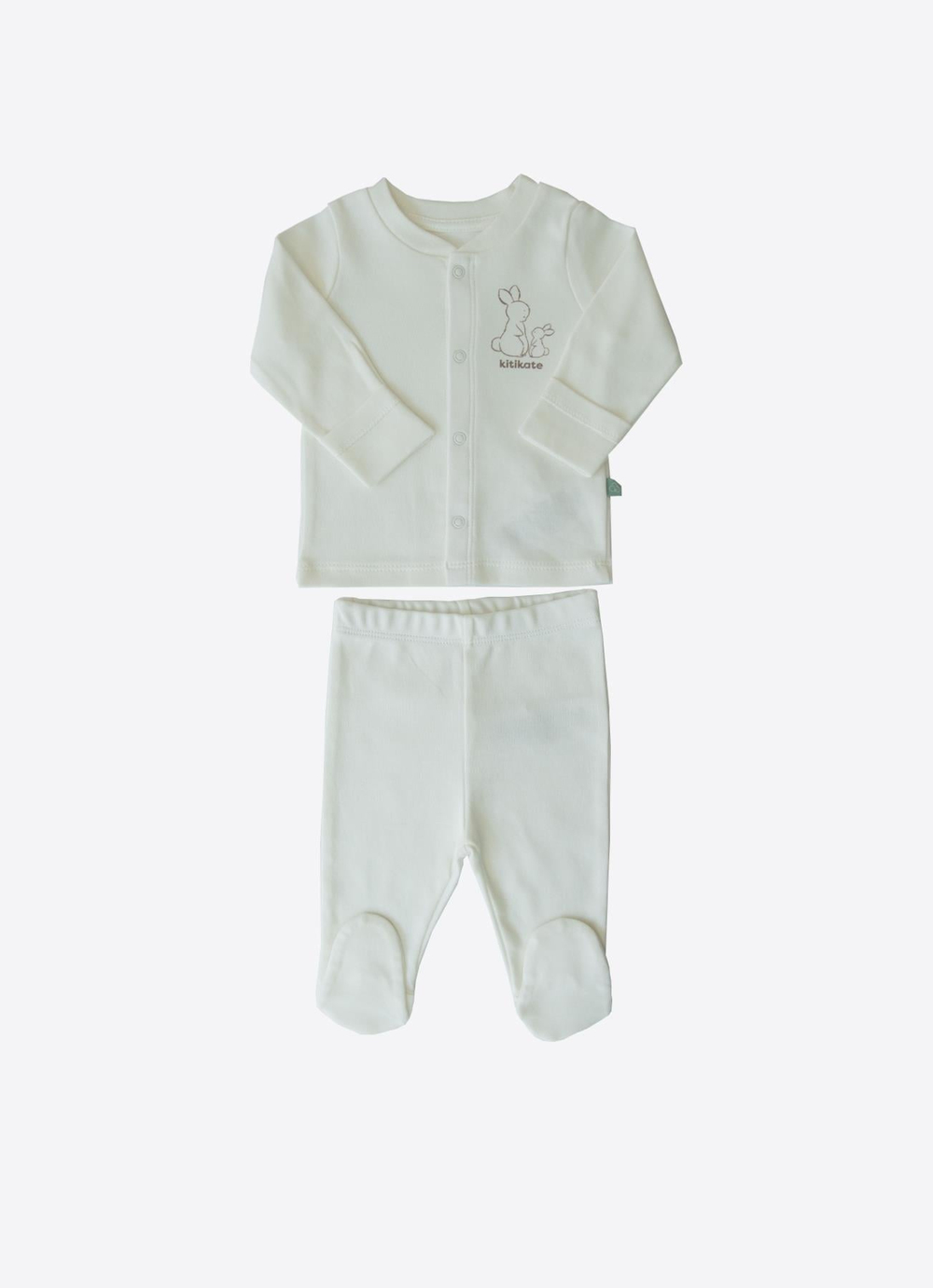 Organik New Basic Pijama Takımı Ekru