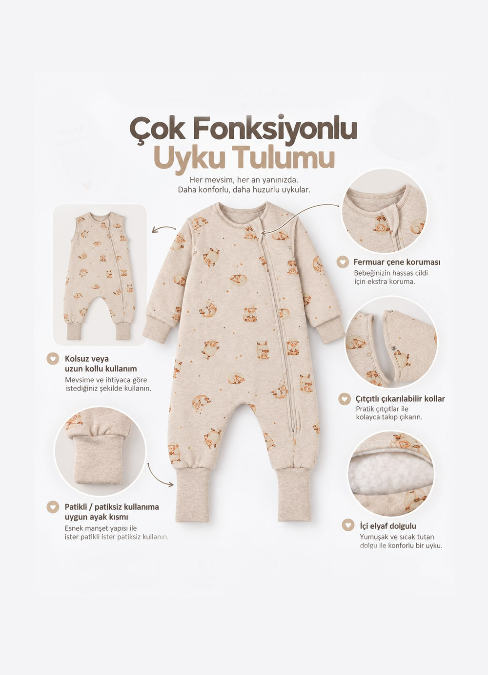 Puffy Uyku Tulumu Bej