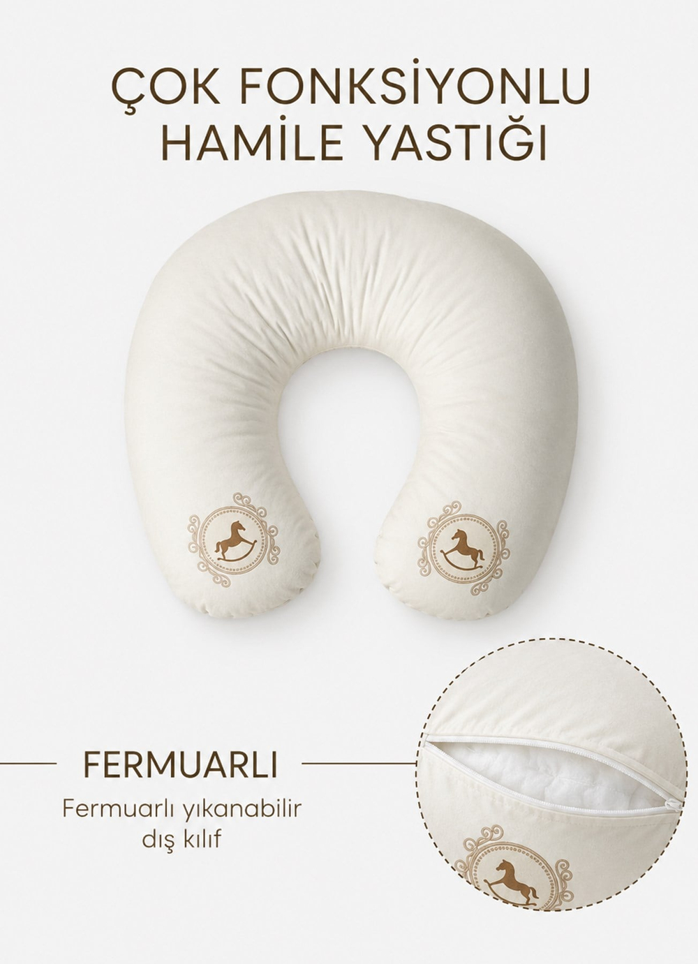 Royal Çok Fonksiyonlu Emzirme Yastığı Natural