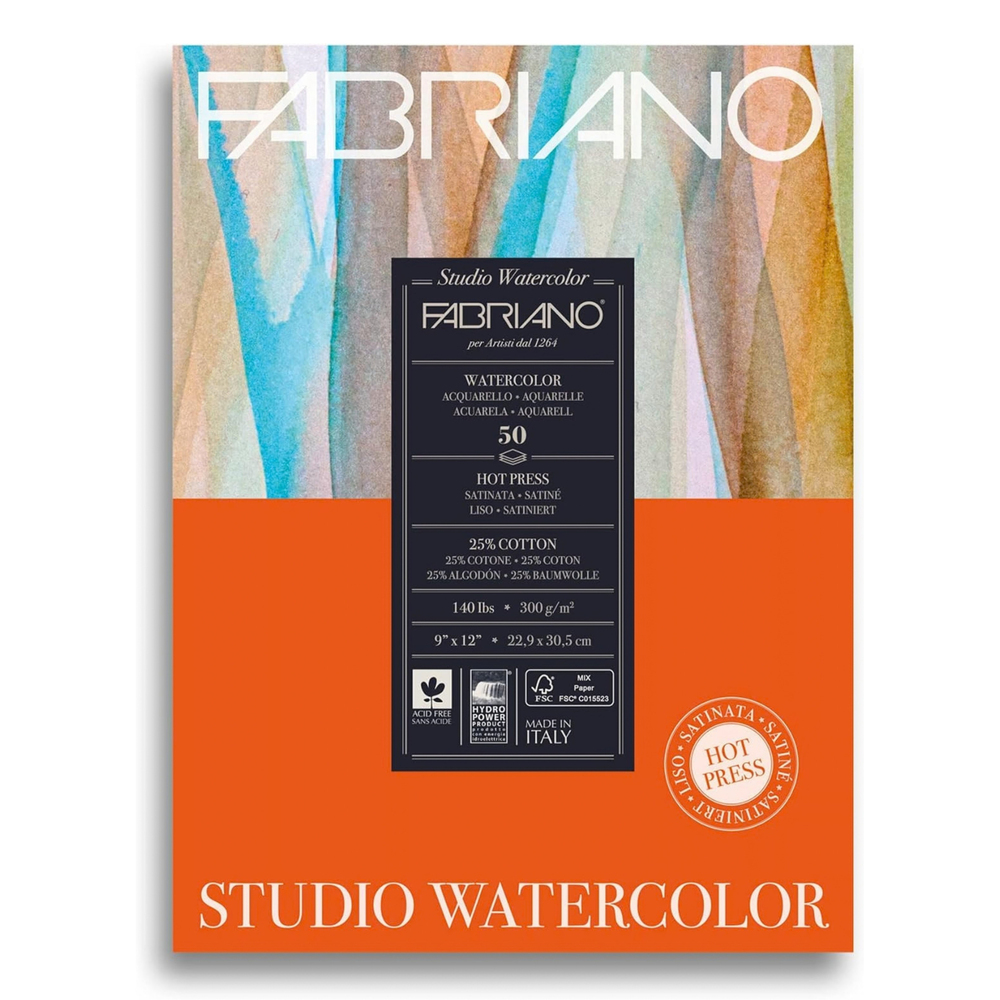 Fabriano Watercolour Hot Pressed 300gr Sulu Boya Blok 50 Sayfa 22.9x30.5cm