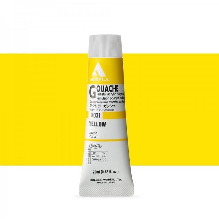 Holbein Akrilik Guaj 20 ml D031 Yellow
