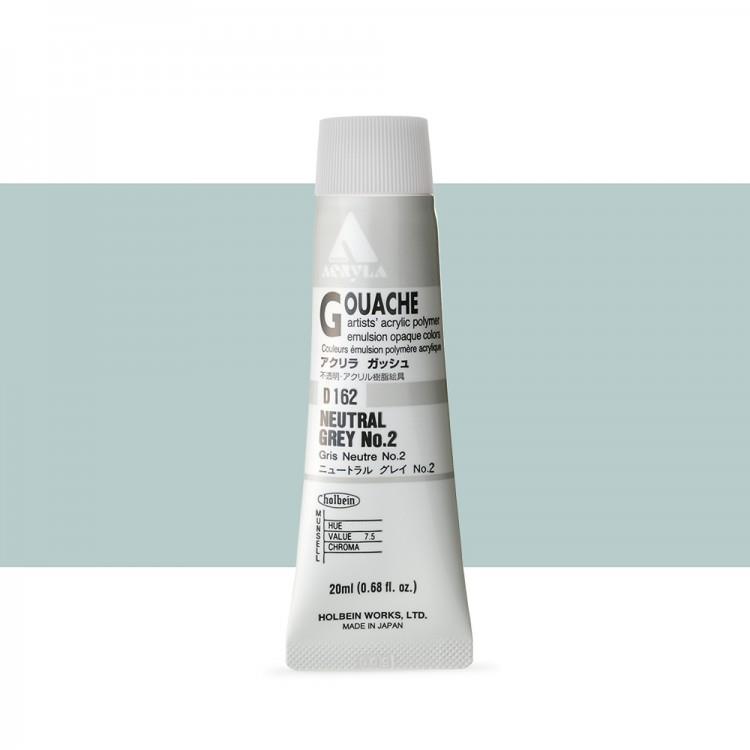 Holbein Akrilik Guaj 20 ml D161 Neutral Grey - 2