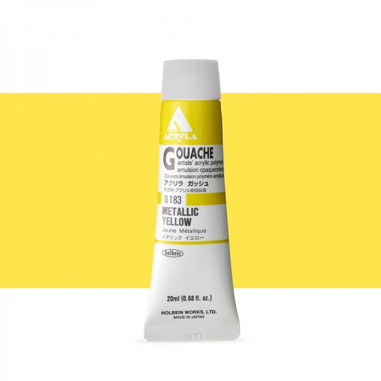 Holbein Akrilik Guaj 20 ml D183 Metallic Yellow