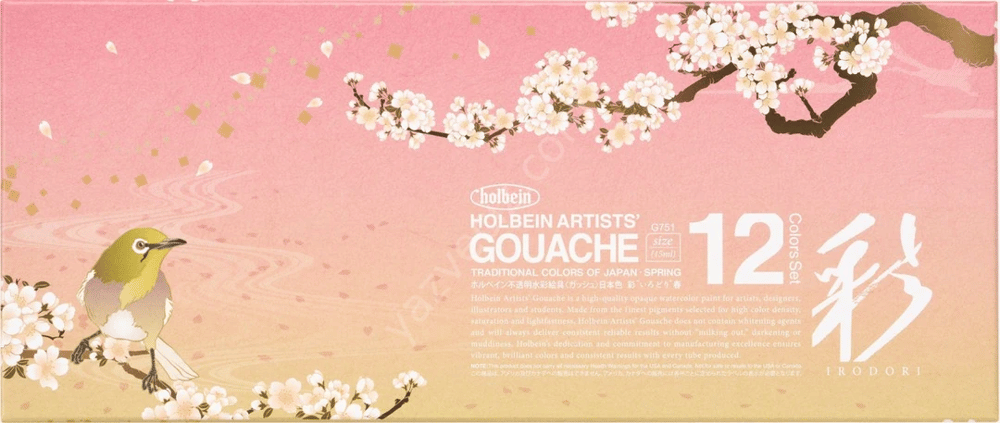 Holbein Artist Guaj Boya Seti 12'li 15 ml Spring Özel Seri Geleneksel Japon Renkleri