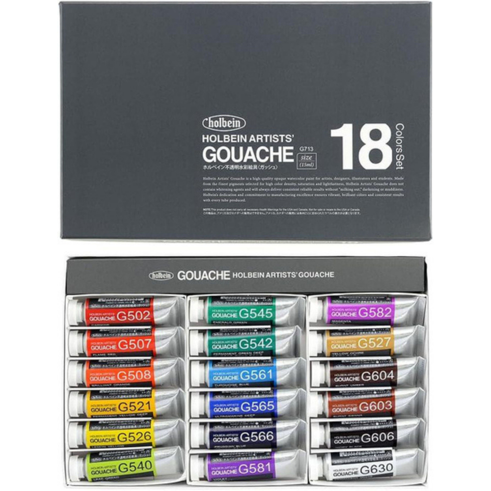 Holbein Artist Tüp Guaj Boya Set 15 ml x 18 Renk
