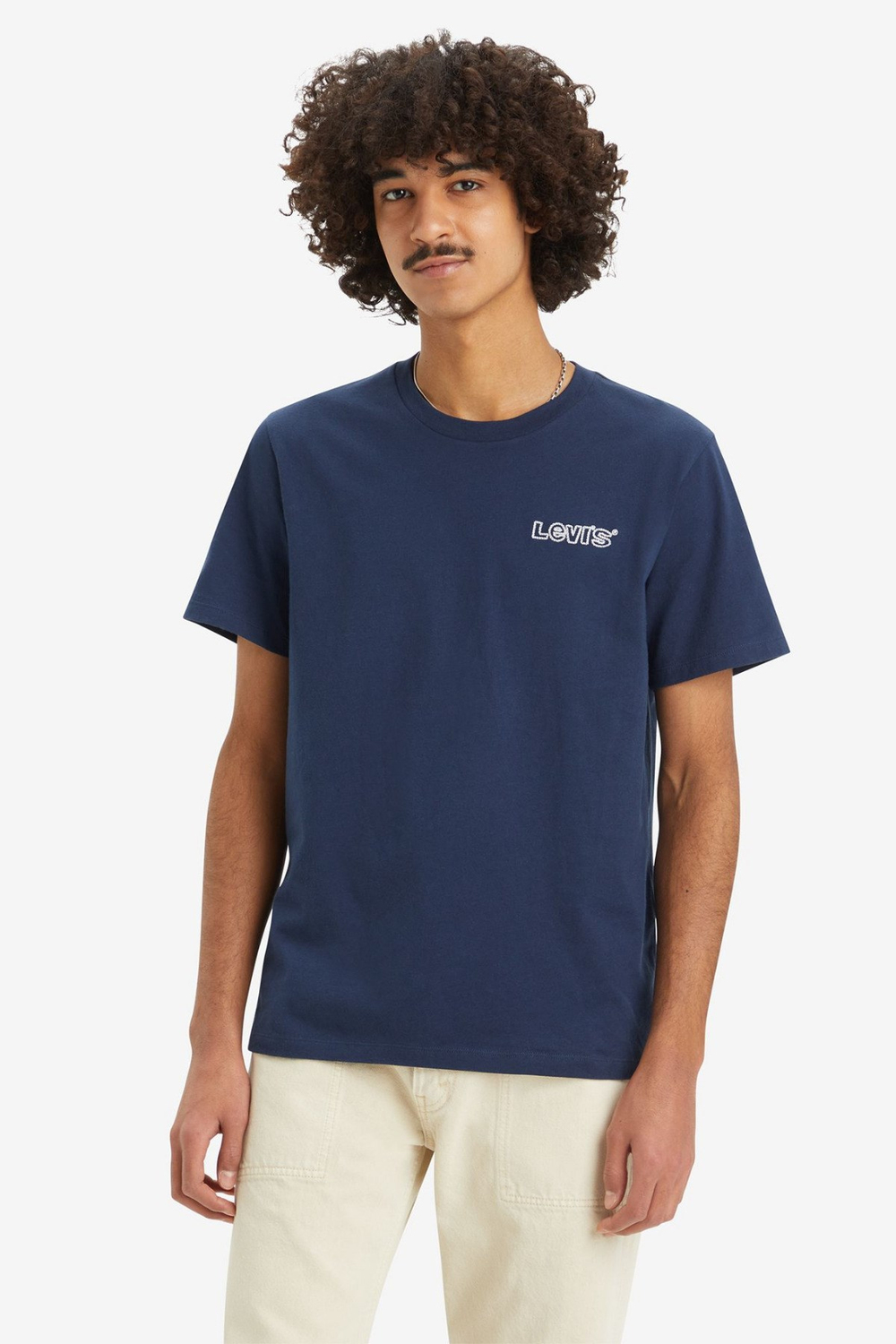 %100 Pamuk  Bisiklet Yaka Regular Fit Lacivert Erkek  T Shirt A2823-0265