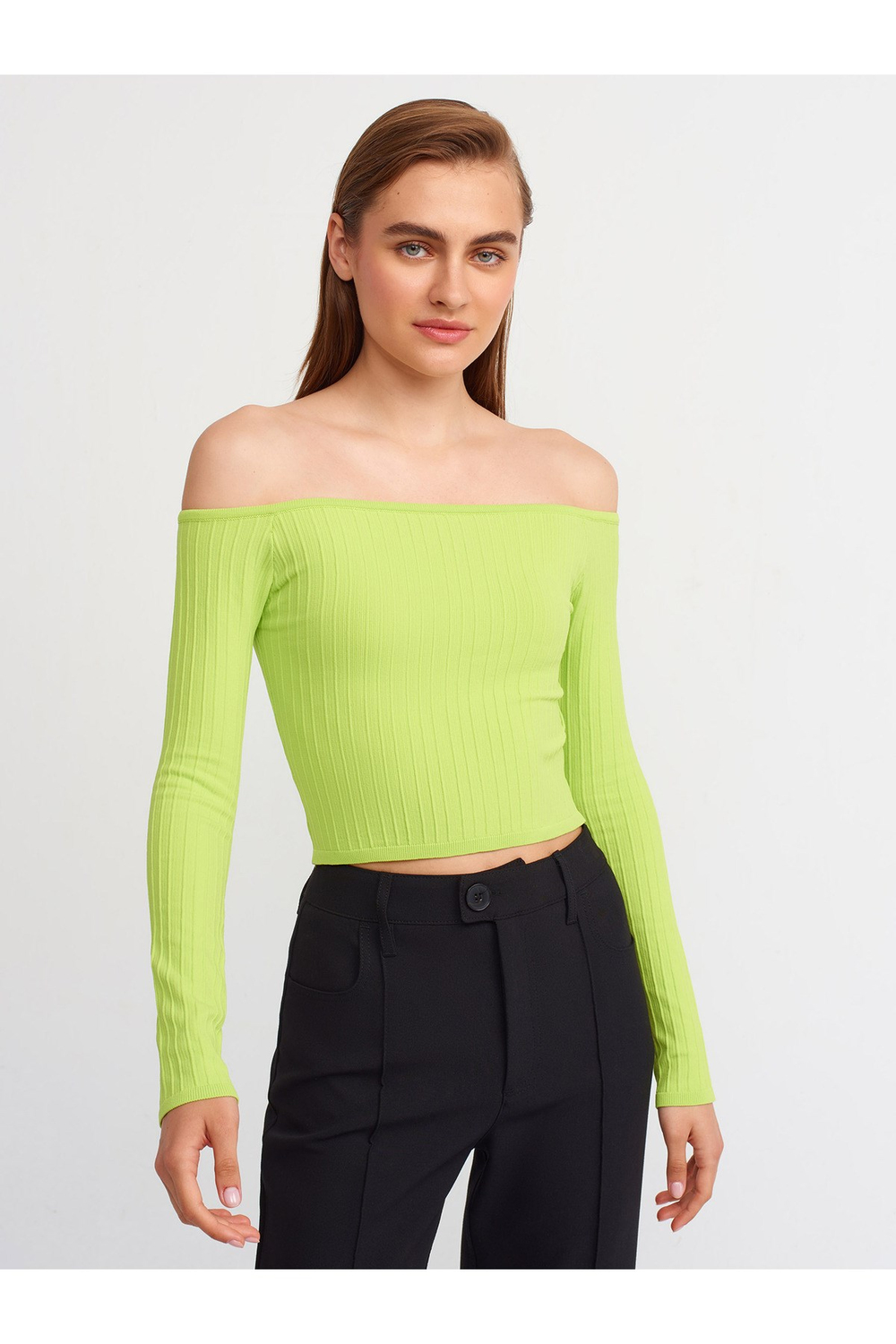 10209 Omzu Açık Kazak-lime