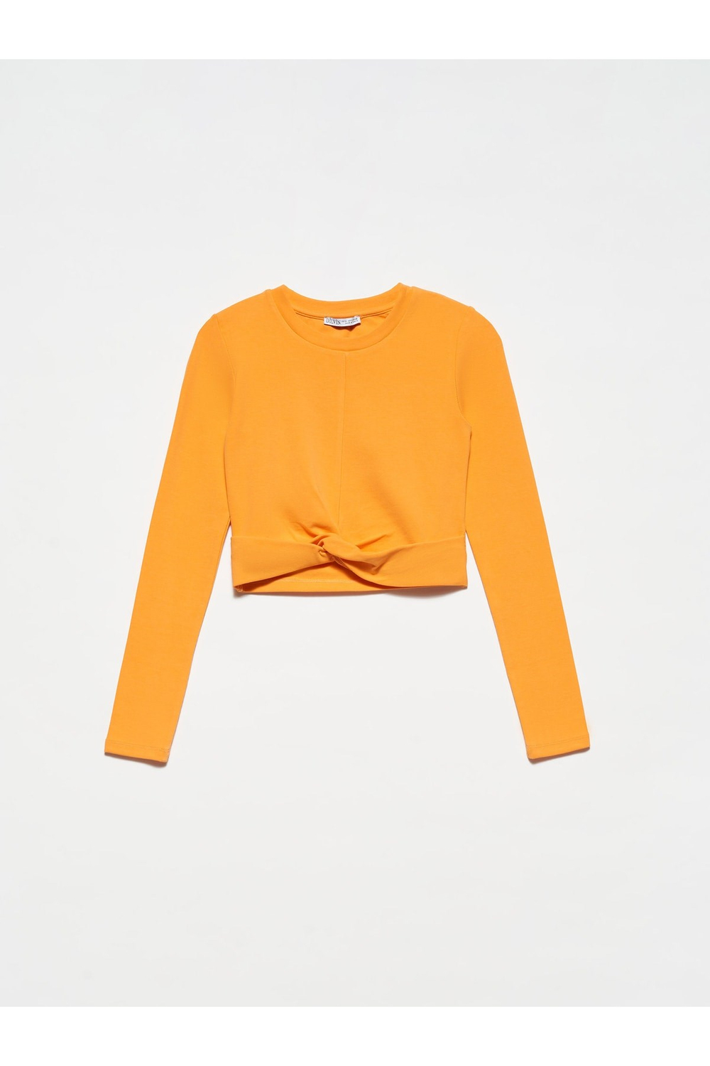 30113 Düğümlü Crop Top-oranj