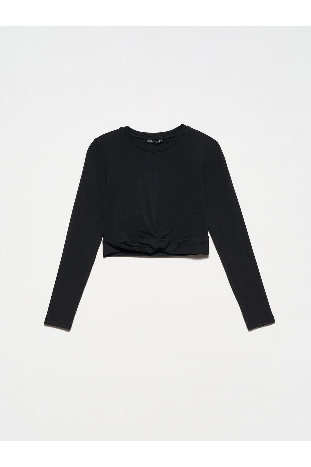 30113 Düğümlü Crop Top-siyah