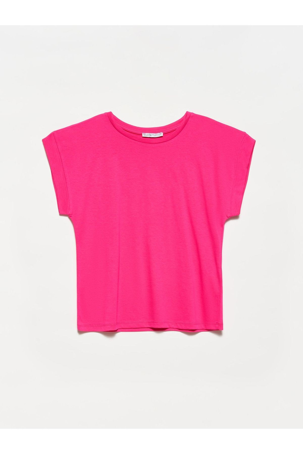 3504 Bisiklet Yaka T-shirt-fuşya