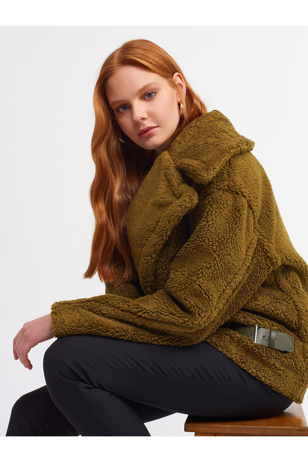 6931 Peluş Kısa Mont-haki