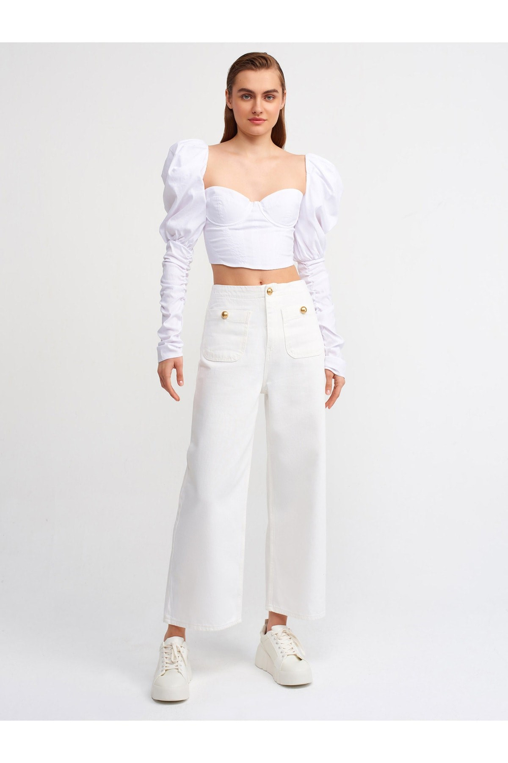 70269 Önü Top Düğmeli Jean Pantolon