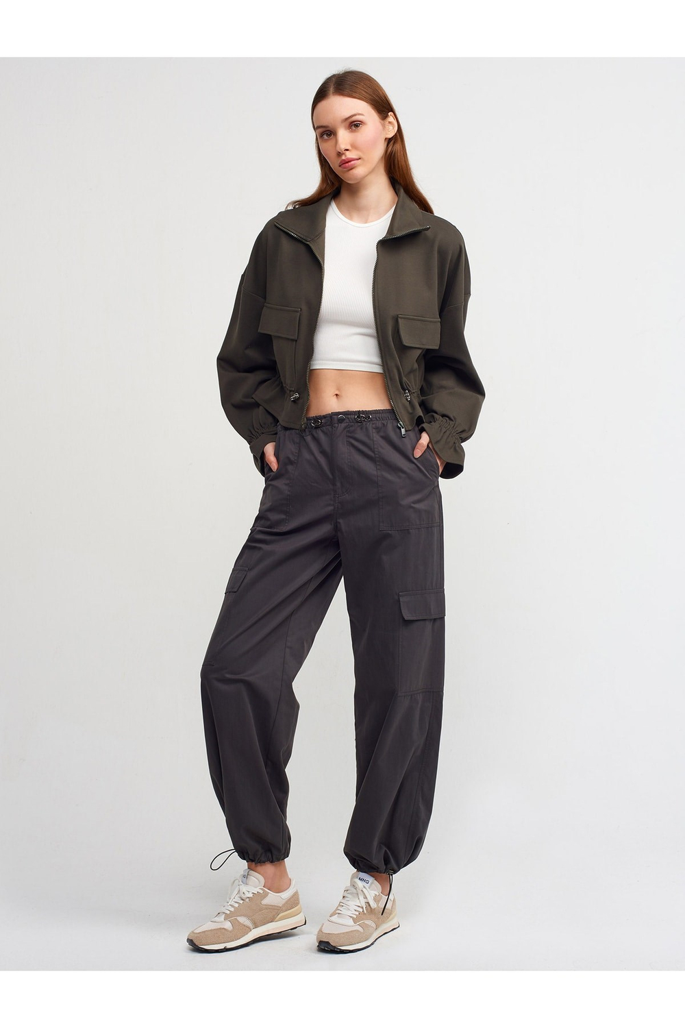70416 Yumuşak Dokulu Jogger Pantolon-antrasit