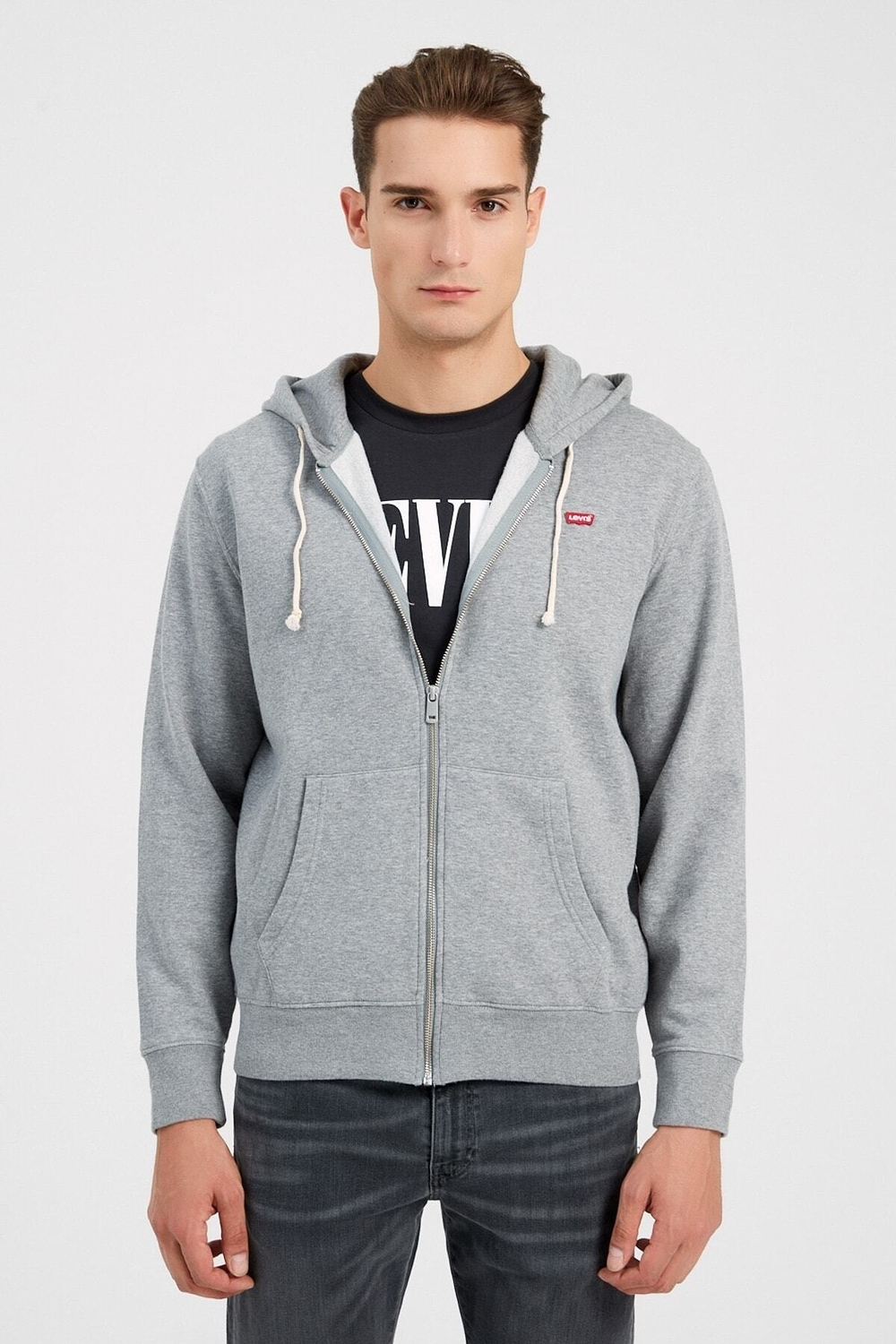 Erkek Fermuarlı Gri Sweatshirt 34259-0000