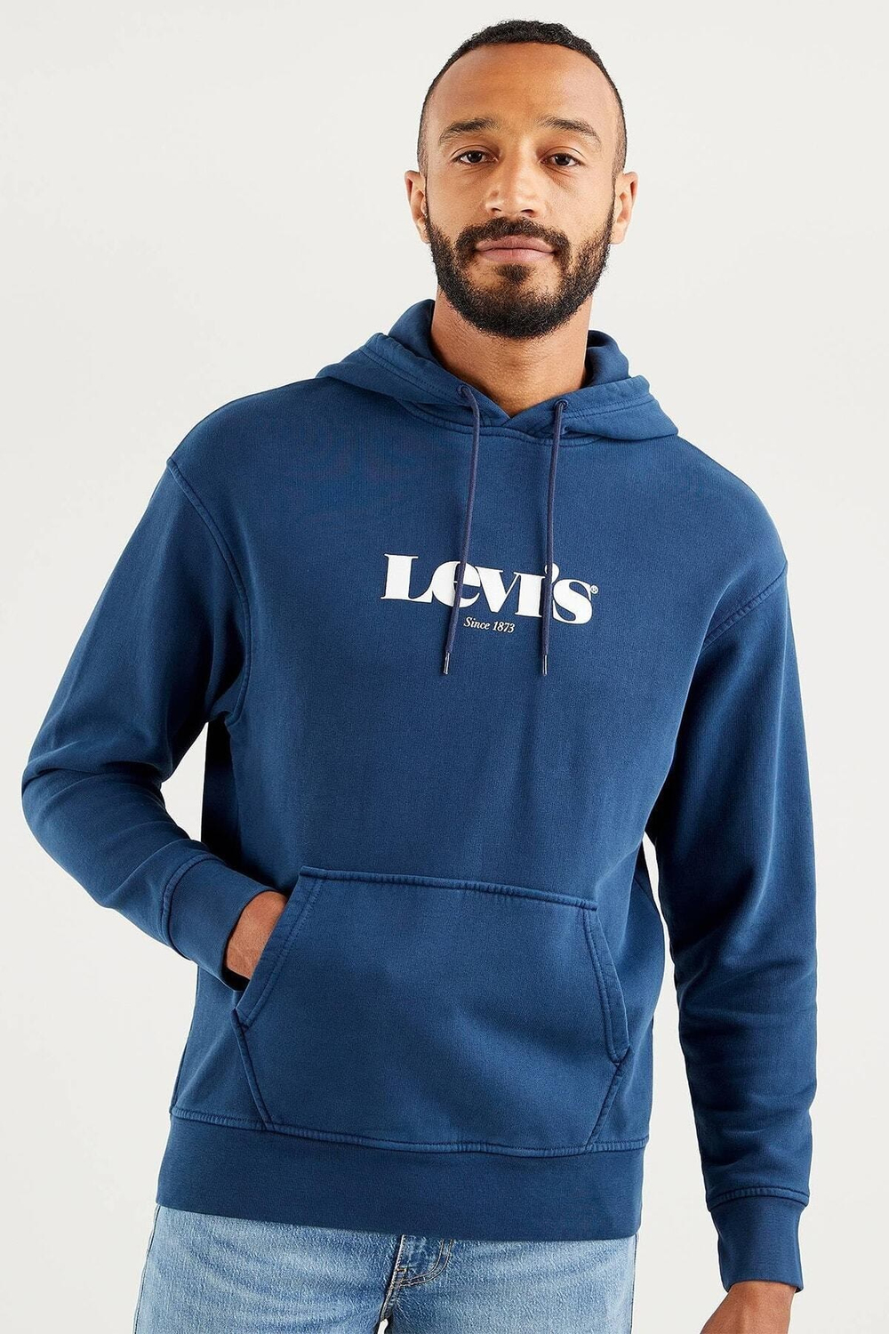 Erkek Lacivert Kapüşonlu Relaxed Sweatshirt -38479-0026