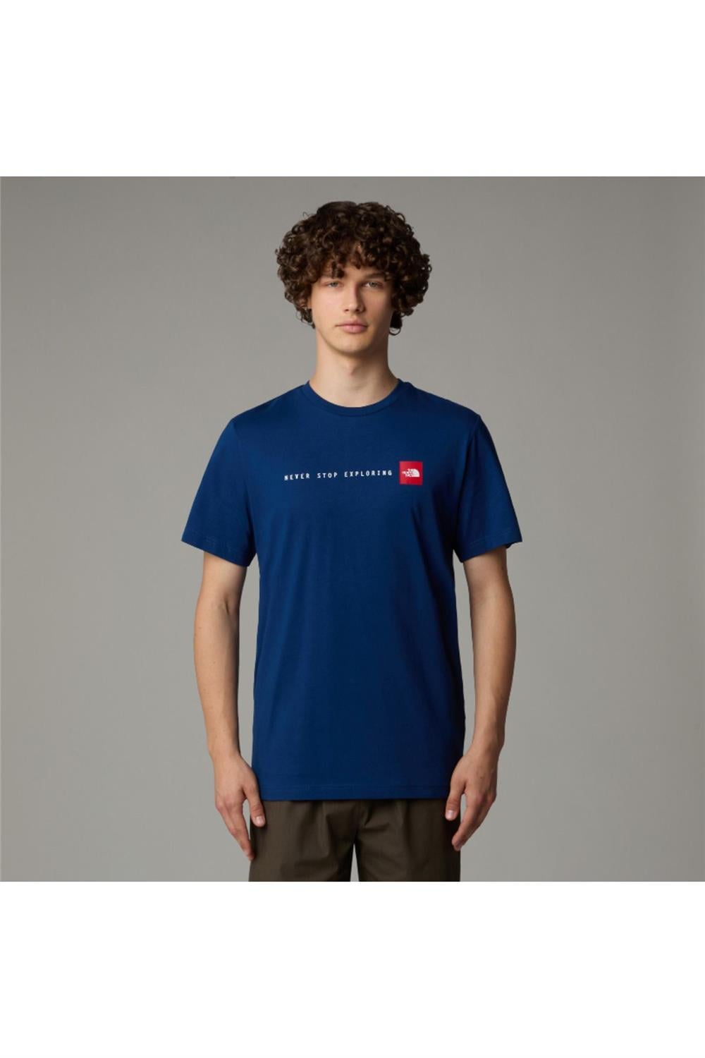 Erkek Never Stop Exploring Mavi T-Shirt