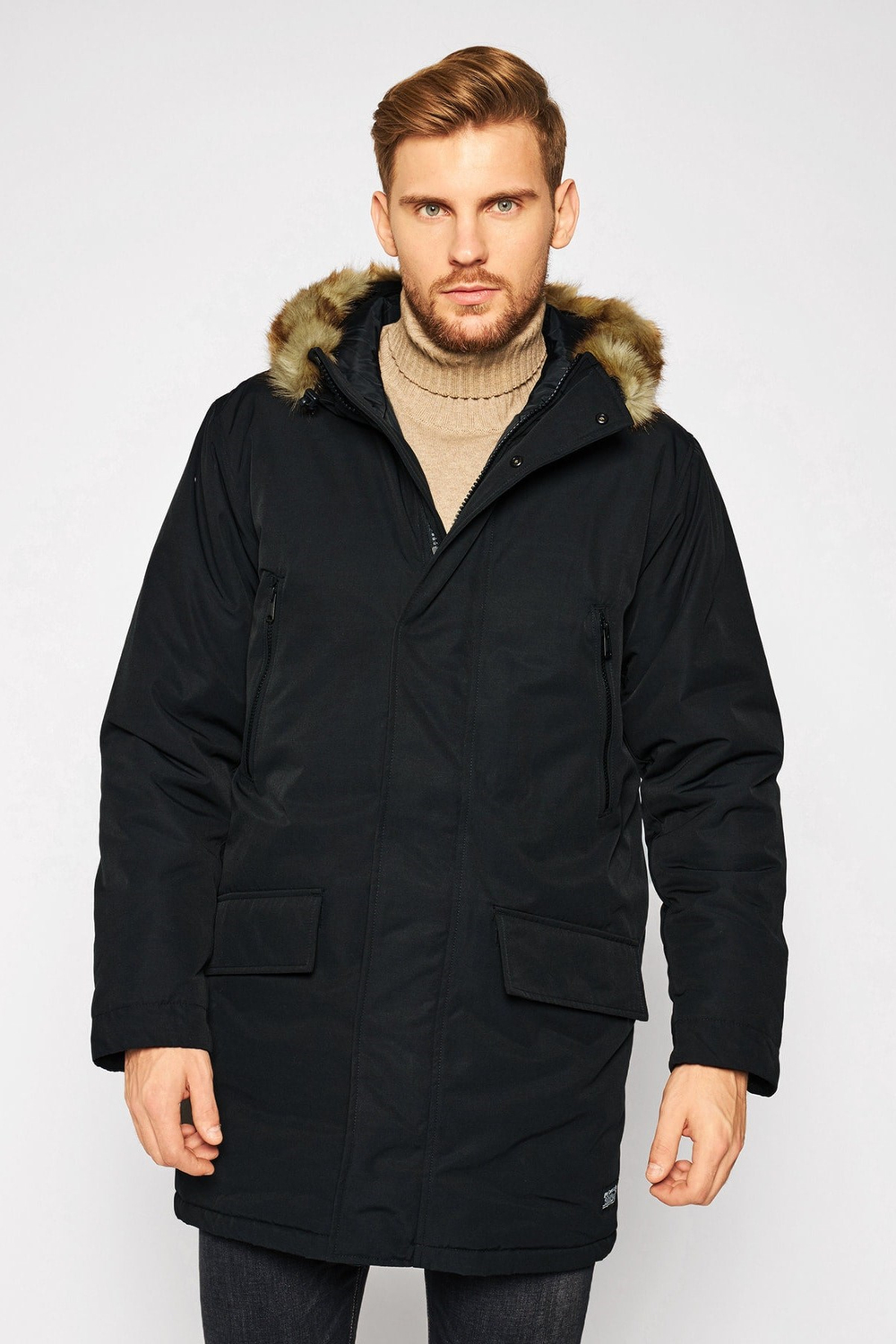 Erkek Siyah Woodside Long Parka