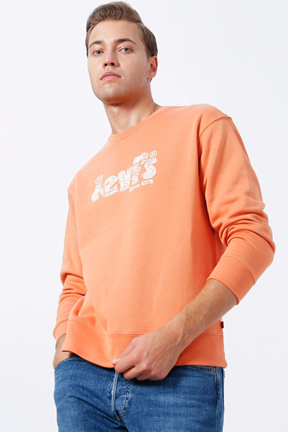 Erkek Turuncu Rahat Kesim Sweatshirt - A2826-0005