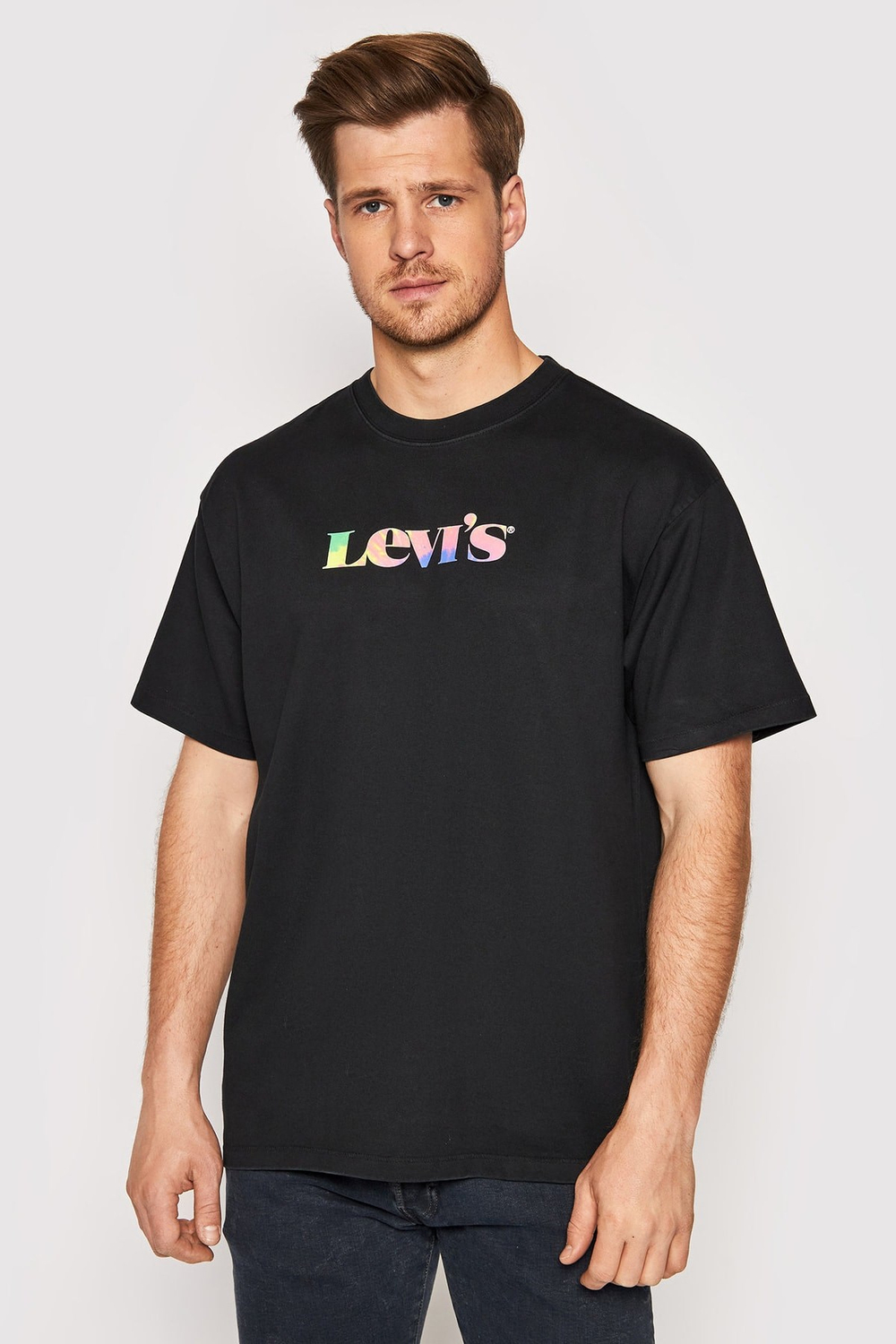 Erkek Vinatge T-shirt Siyah Relaxed Fit - 87373-0015