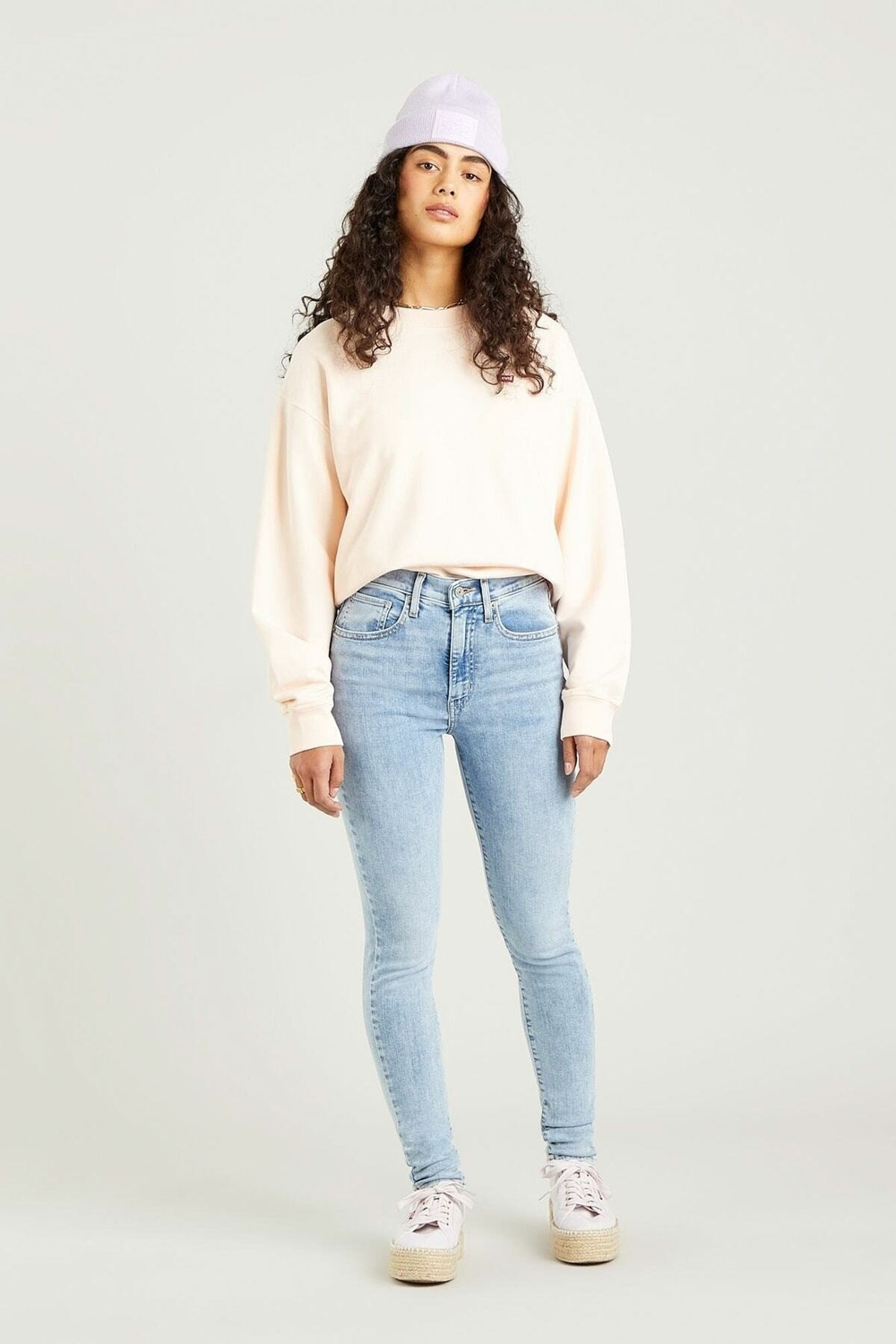 Kadın Açık İndigo Mile High Super Skinny Jean Pantolon Spill The Tea
