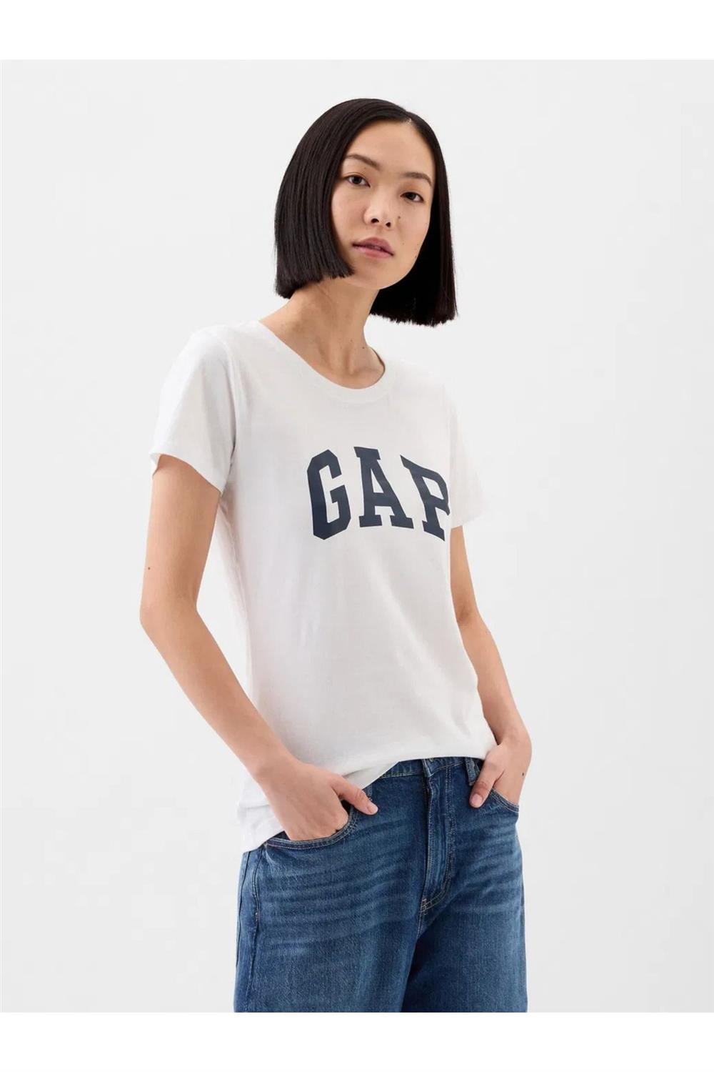 Kadın Gap Logo T-Shirt Beyaz
