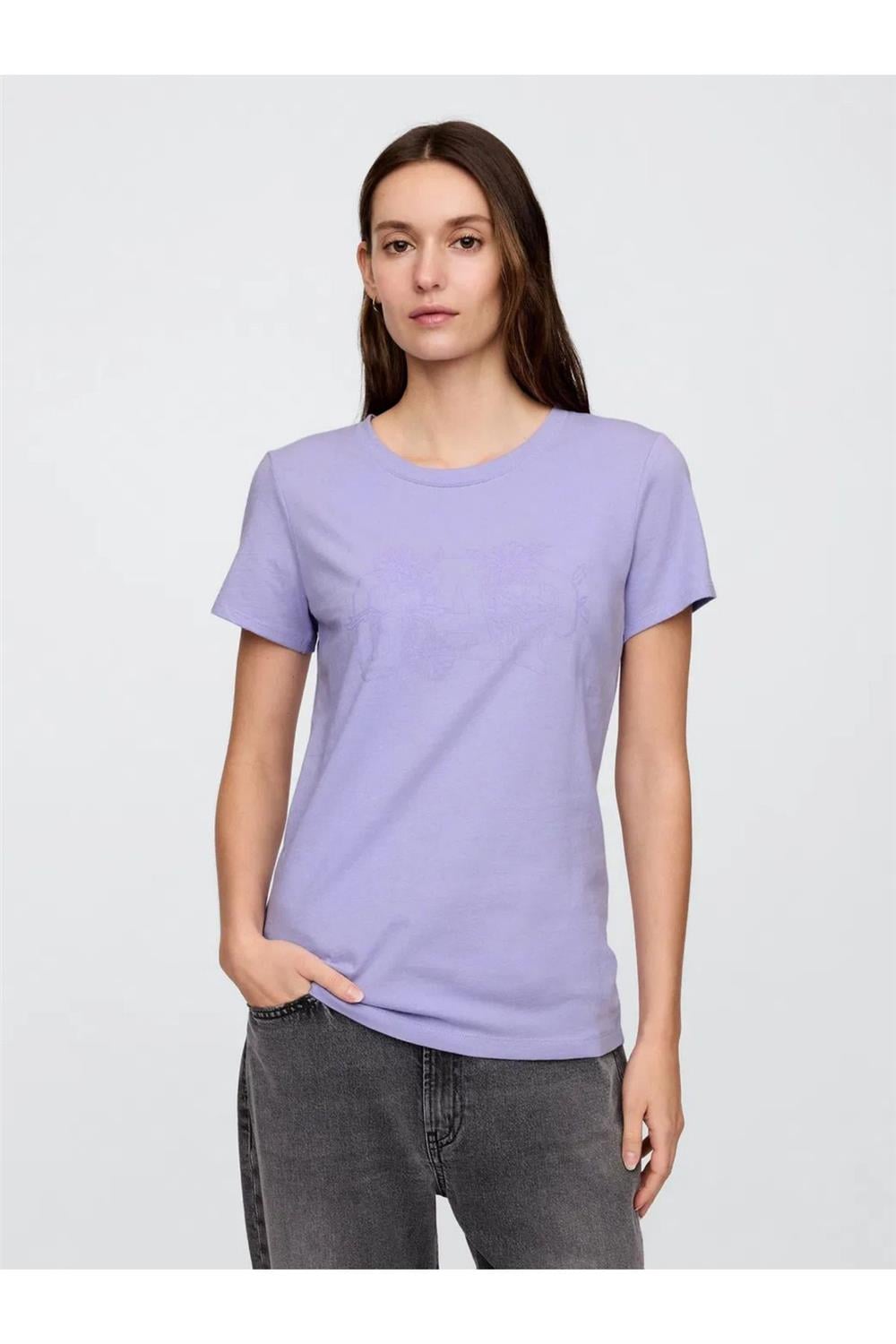 Kadın Gap Logo T-Shirt Lila