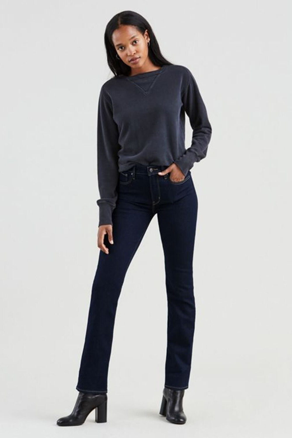Kadın Lacivert Yüksek Bel Boru Paça 724 Jeans 188830015