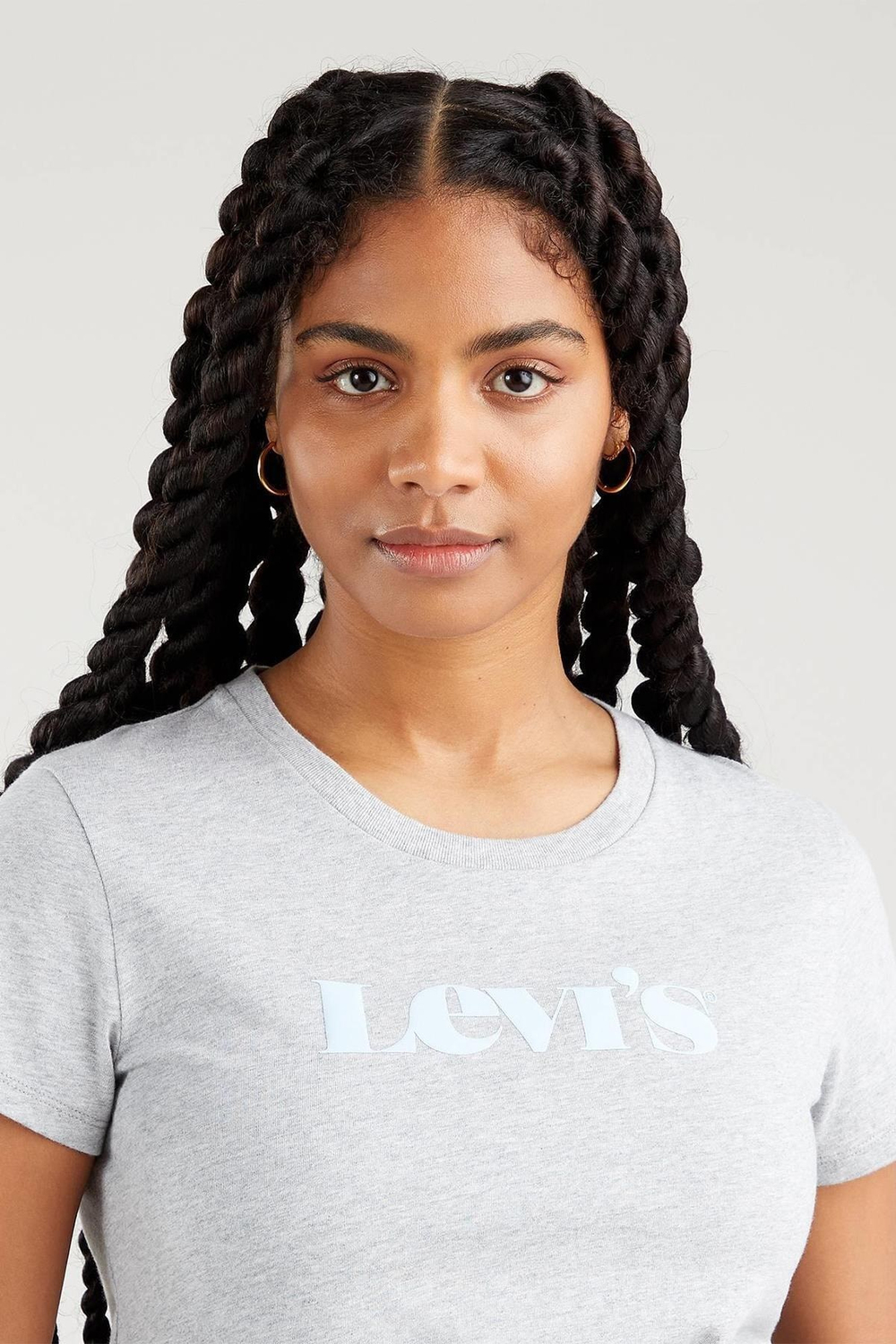 Kadın Logolu Gri T-shirt - 17369-1622