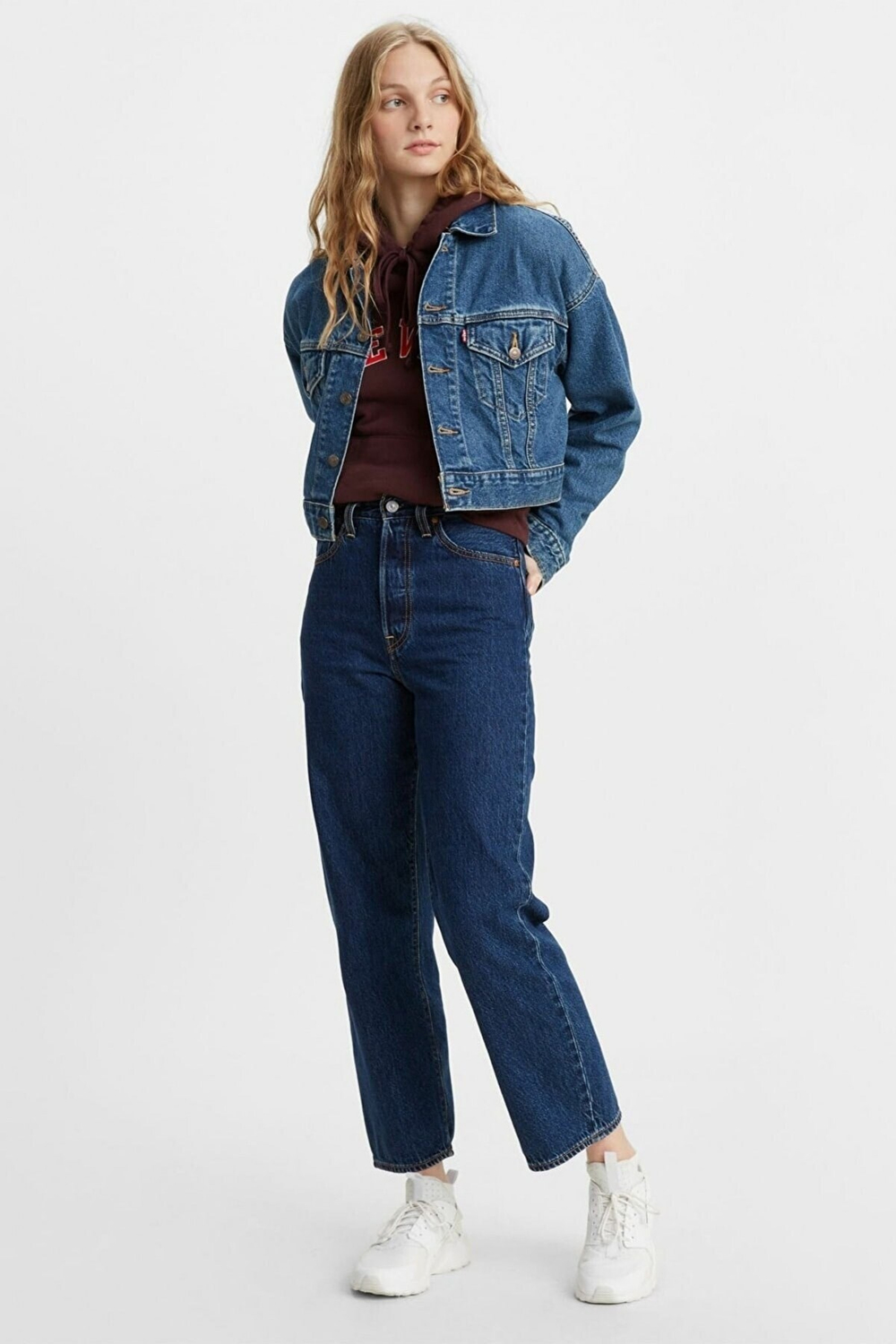 Kadın Yüksek Bel Kot Ribcage Straight Ankle Jeans - 72693-0072