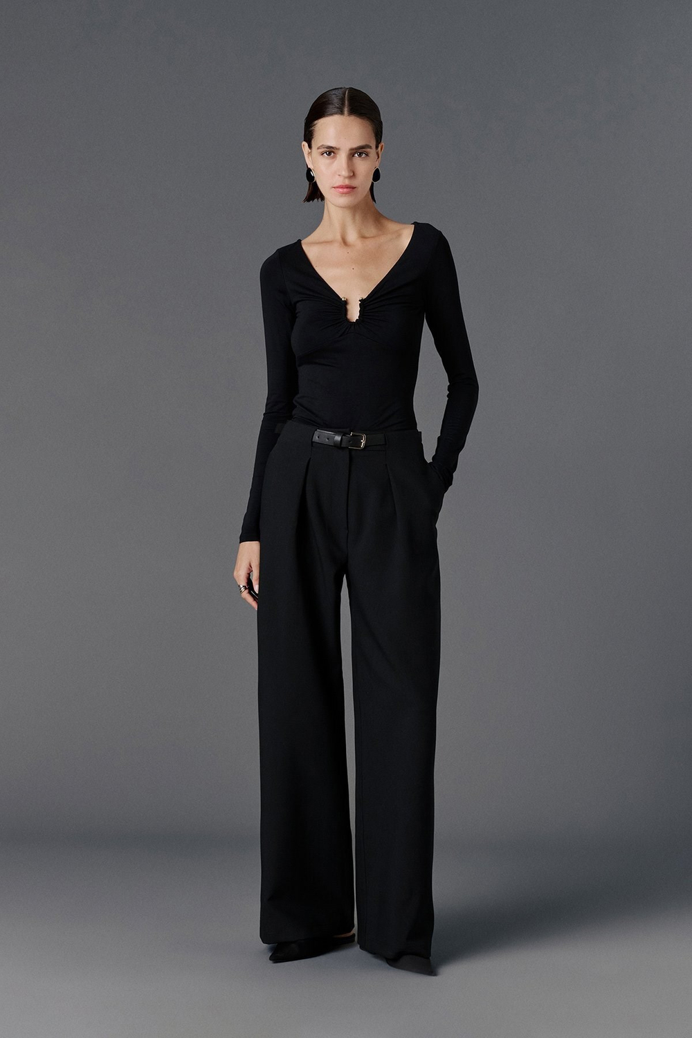 Kemerli wide leg pantolon