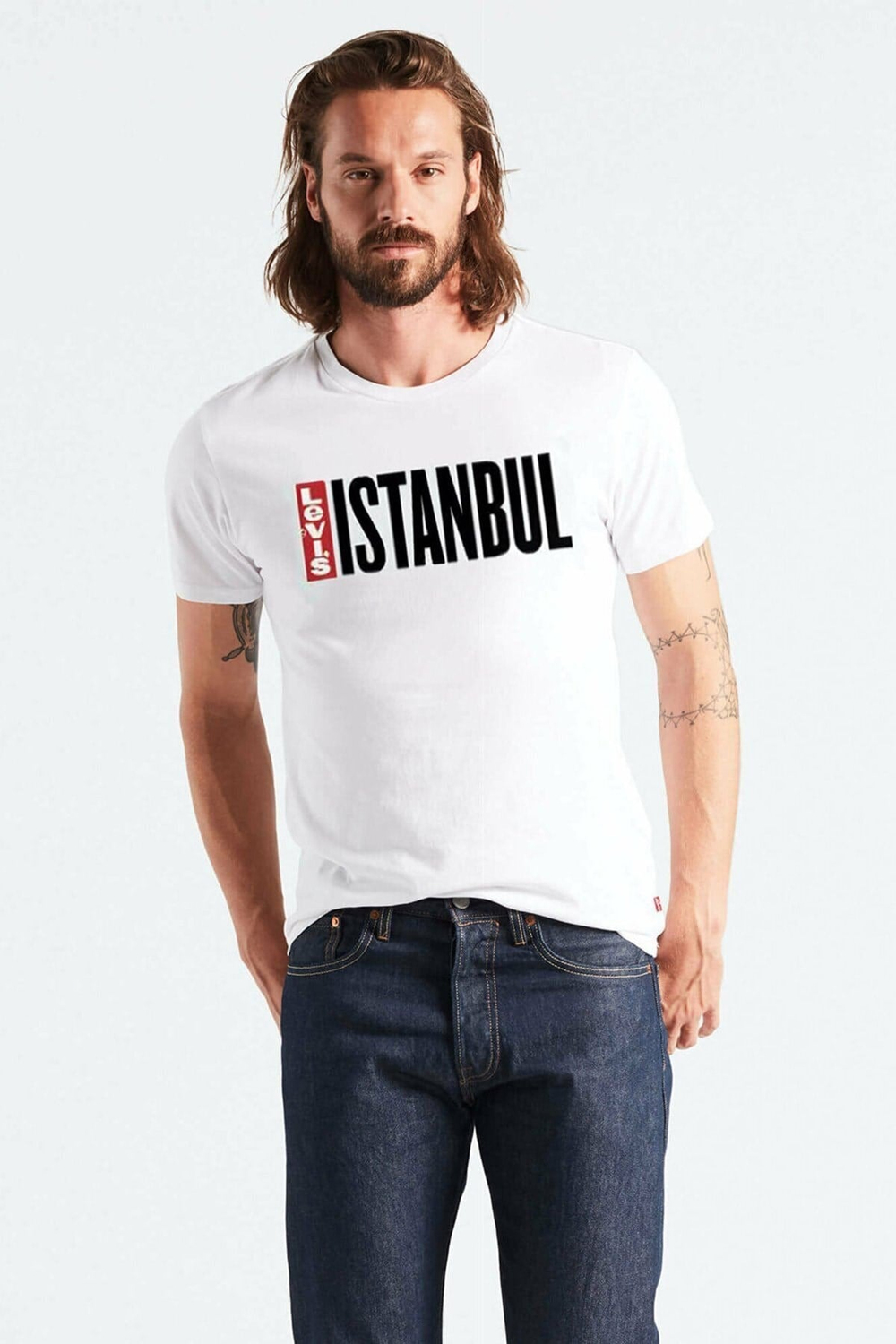 Levıs Erkek Istanbul Baskılı Beyaz T-shırt 80741-0026