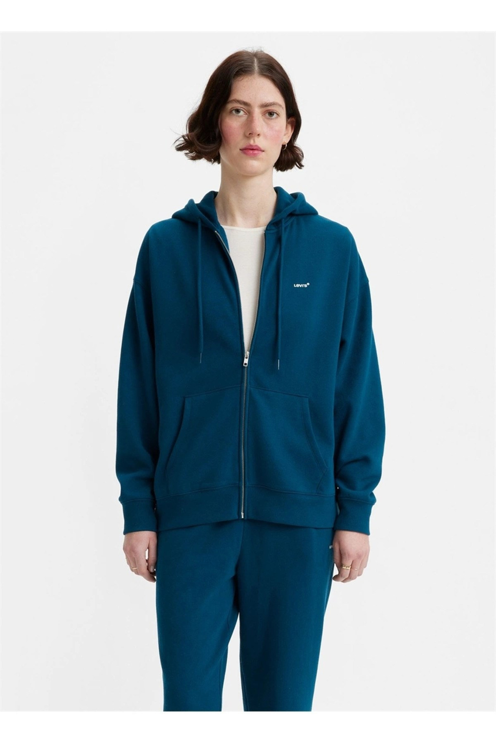 Levis Kapüşon Yaka Düz Mavi Kadın Sweatshırt A5945-0001