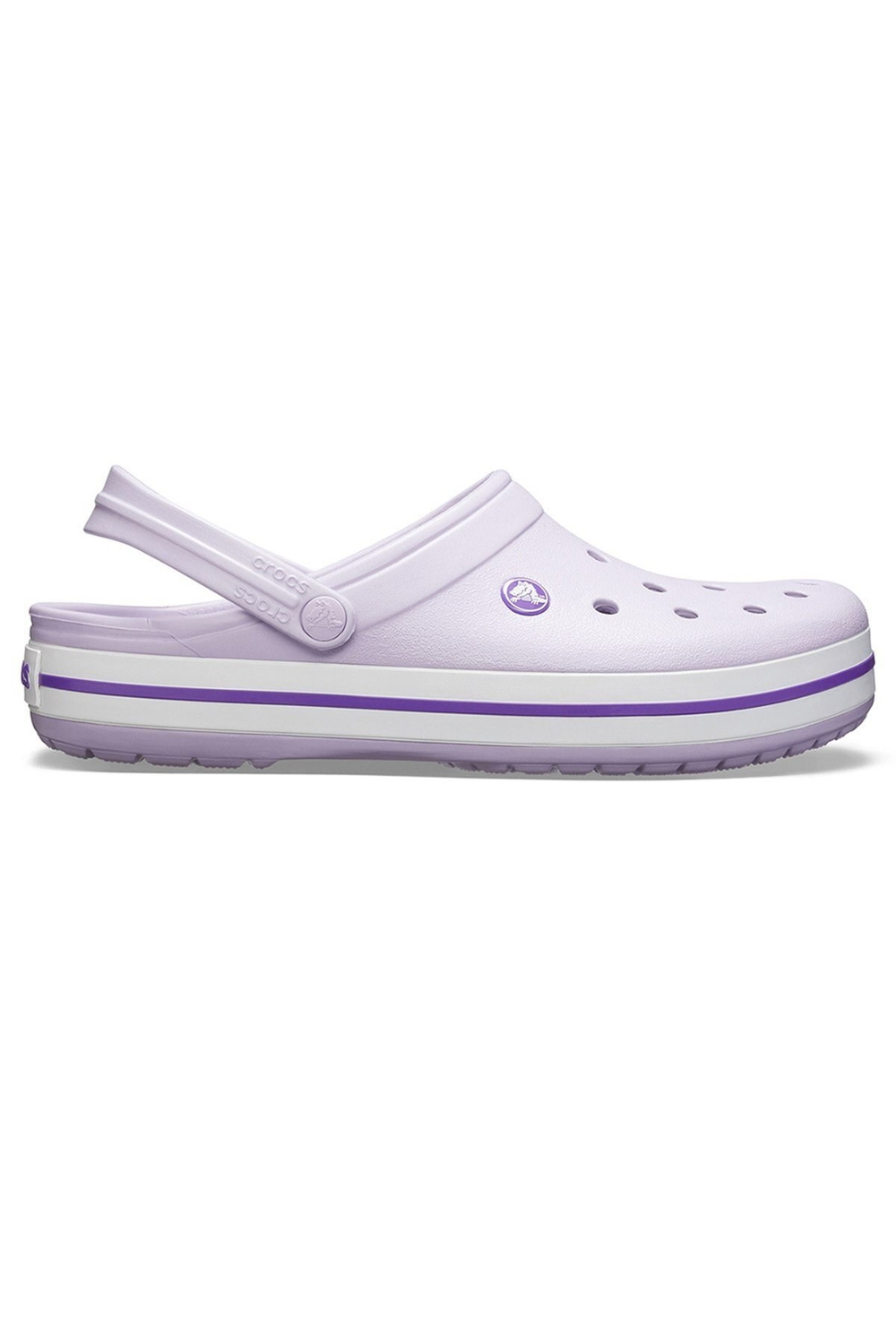 Lila Unisex Crocband Kenarı Mor Çizgili Terlik.