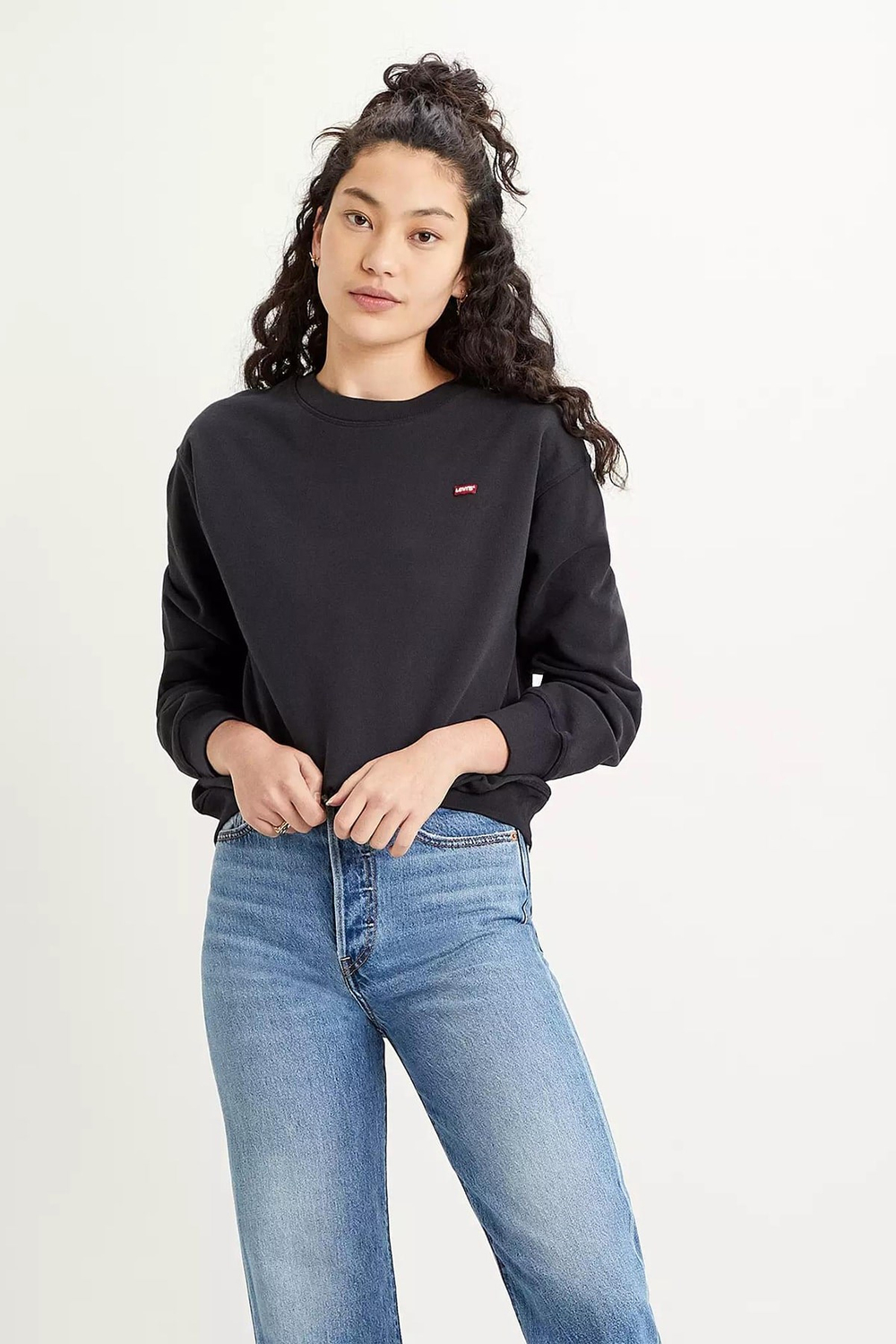 Logolu Pamuk Bisiklet Yaka Relaxed Fit Sweat 24688-0006