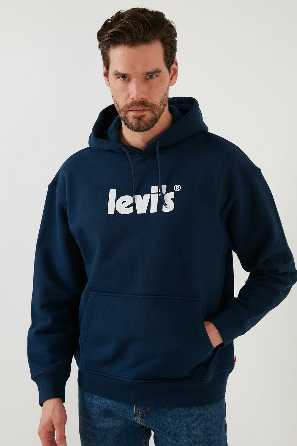 Regular Fit Kapüşonlu Kanguru Cepli Erkek Sweat A2827-0042 Lacivert
